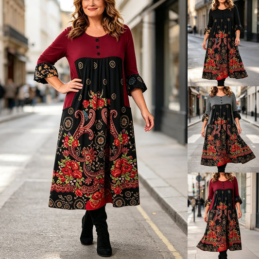 【S-5XL】👗 Nové dámské ležérní šaty s dlouhým rukávem ve vintage stylu