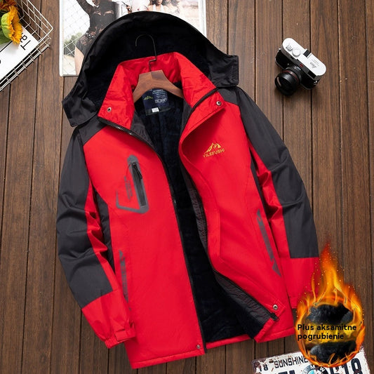 ❄️🧥Męski płaszcz zimowy, podszyty polarem, gruby, wiatroszczelny, przeciwdeszczowy i ciepły.