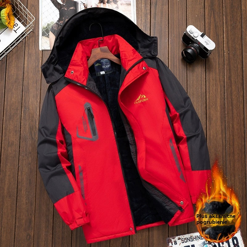 ❄️🧥Pánska zimná bunda s flísovou podšívkou, hrubá, vetruodolná, dažďuodolná a teplá.
