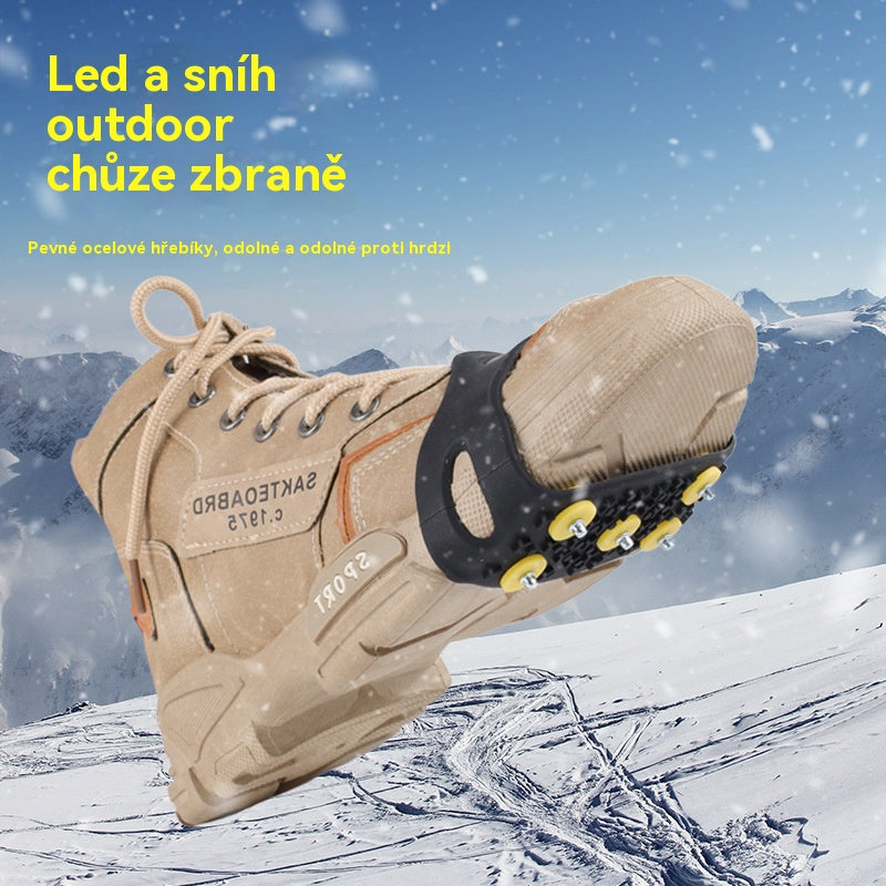 👴🚶🏔️❄️Dva páry (4 kusy) 🔥Neviditelné 5zubé protiskluzové návleky na mačky,  venkovní mačky, vhodné pro turistiku ve sněhu, horolezectví, horolezectví a zimní ledové plochy, nezbytnost pro seniory.