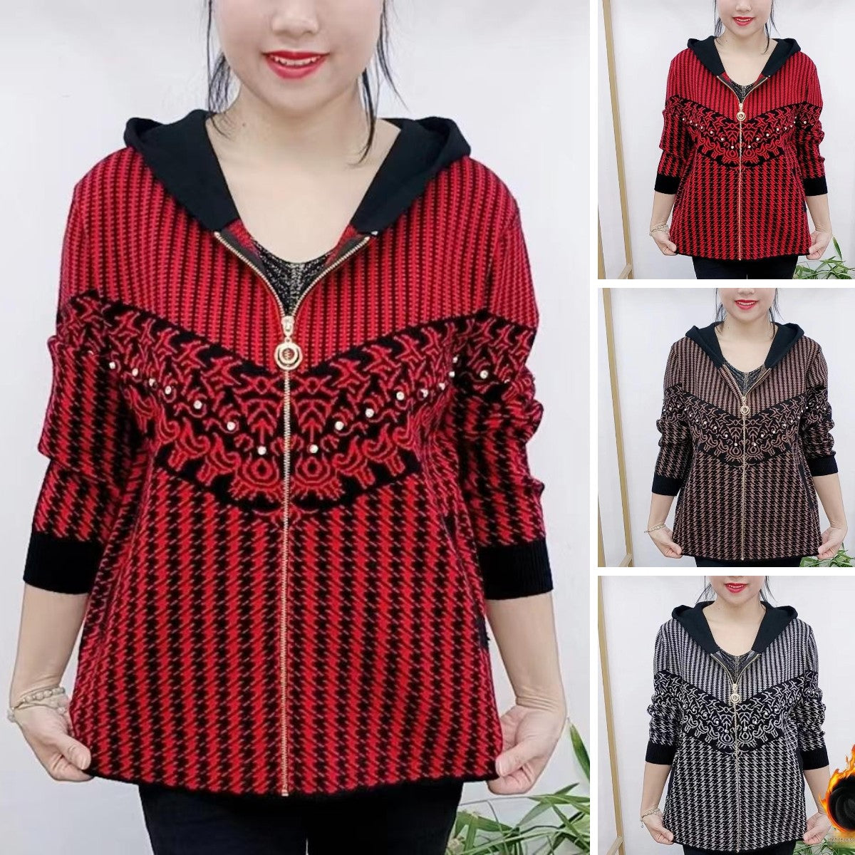 【M-4XL】Nová bunda s kapucňou pre matky stredného veku