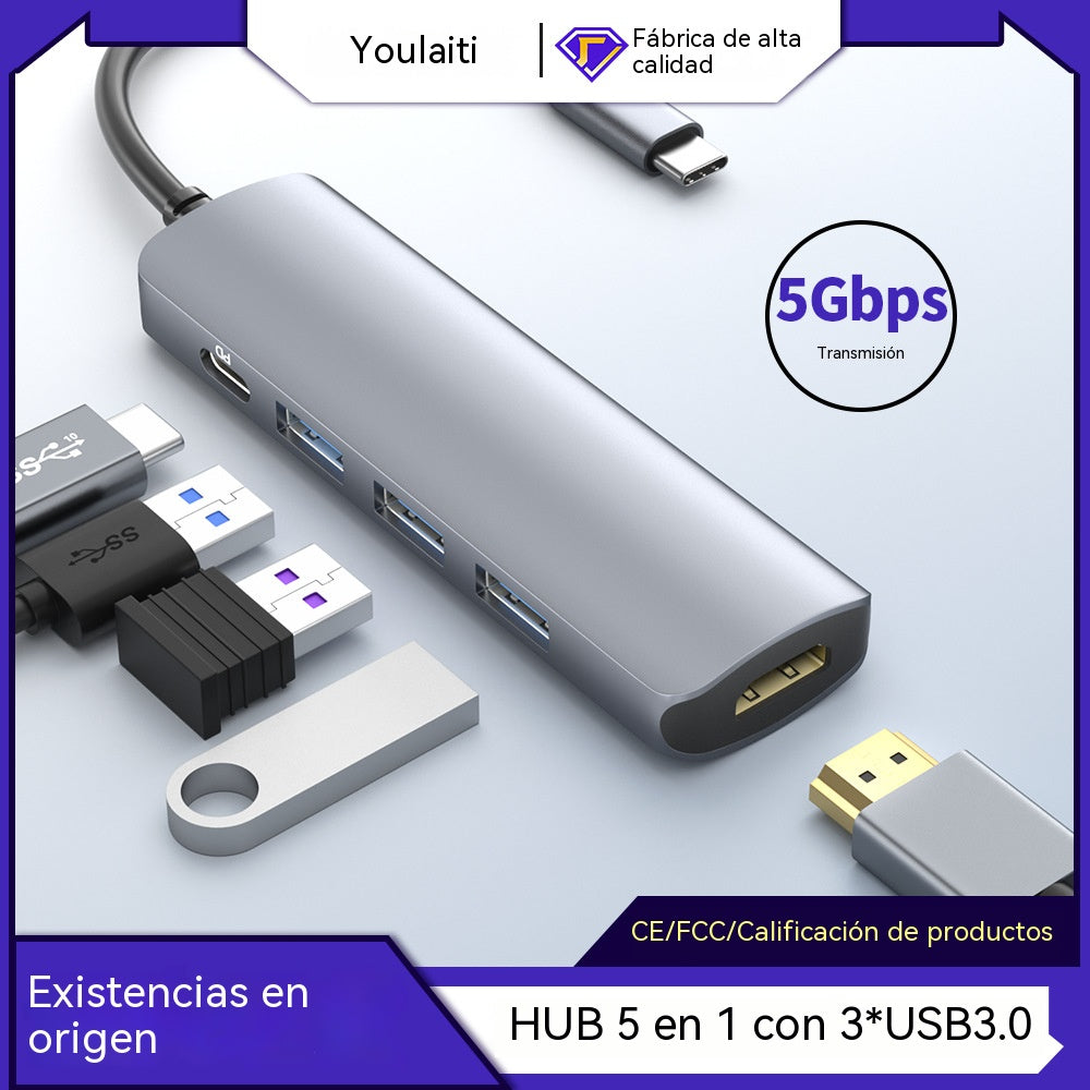 🔌✨ Přenosný USB-C hub 5 v 1 s 4K HDMI výstupem 🎥💻