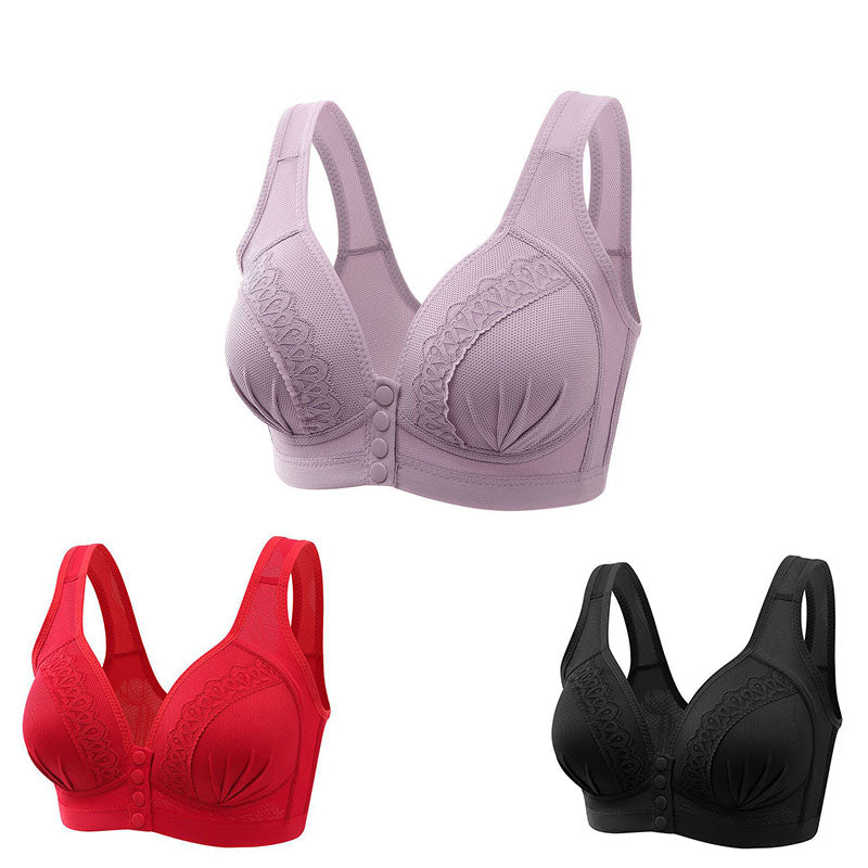 S-9XL 💟【3 kusů】✨✨Velká podprsenka s předním zapínáním, Pohodlná Prodyšná Podprsenka