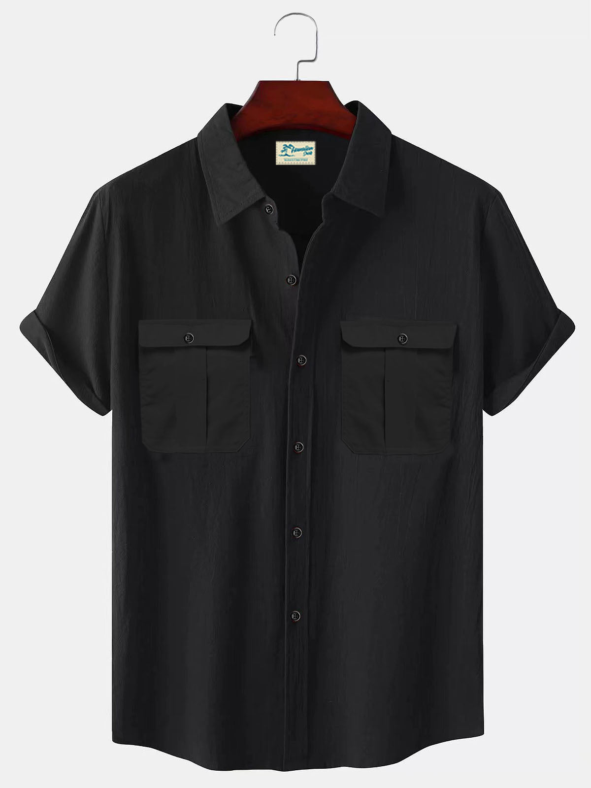 👔【M-5XL】Nová letní pánská jednobarevná lněná košile
