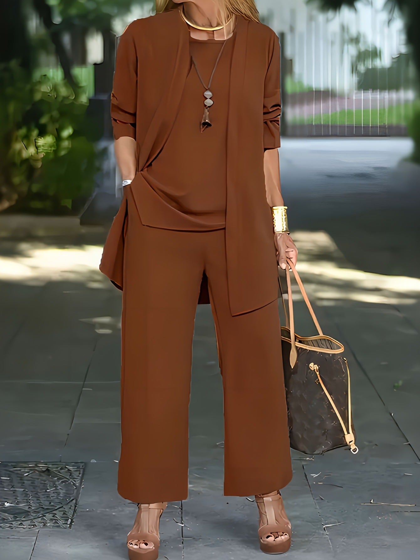 🧥Elegantní dámská třídílná souprava s širokým střihem🍂