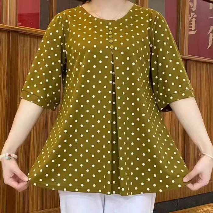 ⏳  SLEVA 50 % 🔥 【XS-6XL】Nová ležérní košile s puntíkovaným potiskem 2026, plus size střih pro snadné nošení