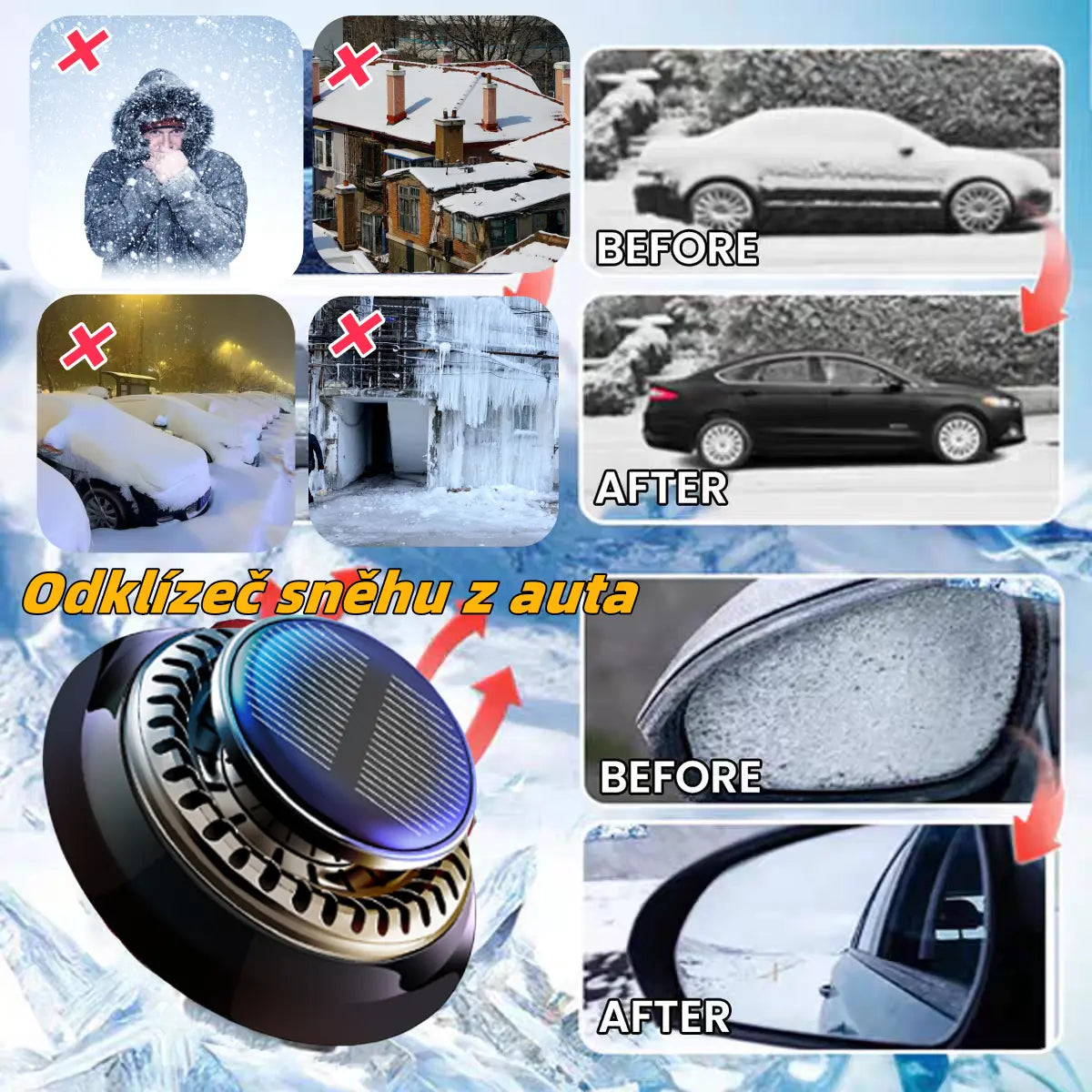 ⛄🚗Zařízení proti zamrznutí a odklízení sněhu s elektromagnetickým molekulárním elektromagnetickým rušením