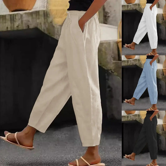 S-5XL 😍Poslední den akce - sleva 50 %💕Dámské ležérní kalhoty z bavlny a lnu-Z