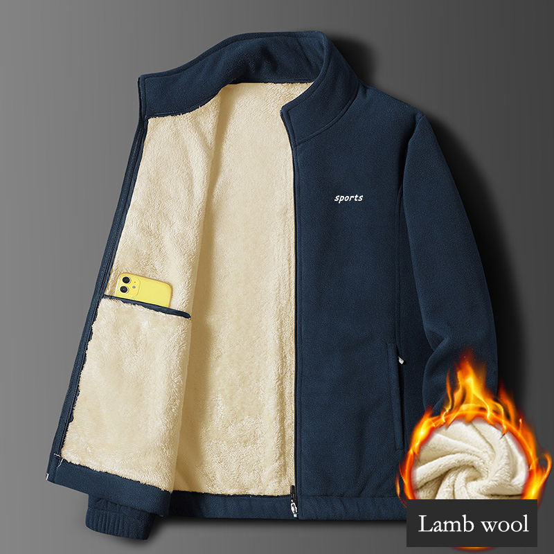 【M-5XL】Νέο φθινοπωρινό και χειμερινό ανδρικό παχύρρευστο βελούδινο σακάκι αρνιού για το φθινόπωρο και το χειμώνα