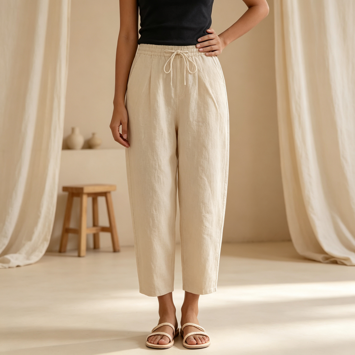 S-5XL 😍Poslední den akce - sleva 50 %💕Dámské ležérní kalhoty z bavlny a lnu-Z
