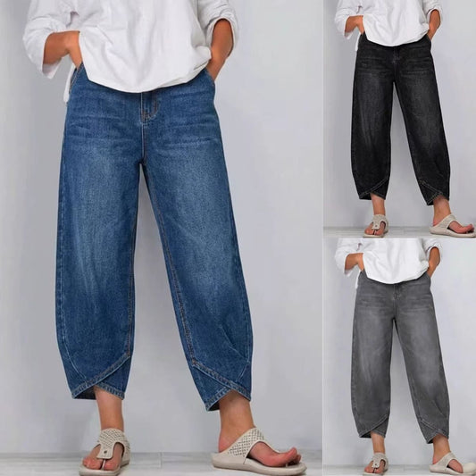 🔥Különleges ajánlat: Női lezser, bő szárú farmer (S-3XL)