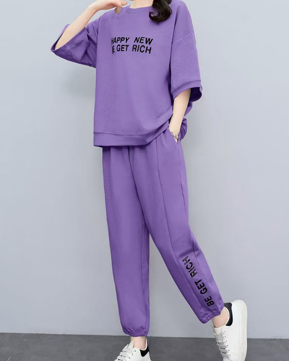 [M-4XL] Sportski set [Majica + Hlače] Udobna ženska odjeća 