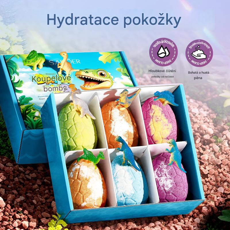 💦Sada koupelových kuliček s dinosauřím vejcem (6 kusů), koupelové kuličky s dlouhotrvající čistící vůní