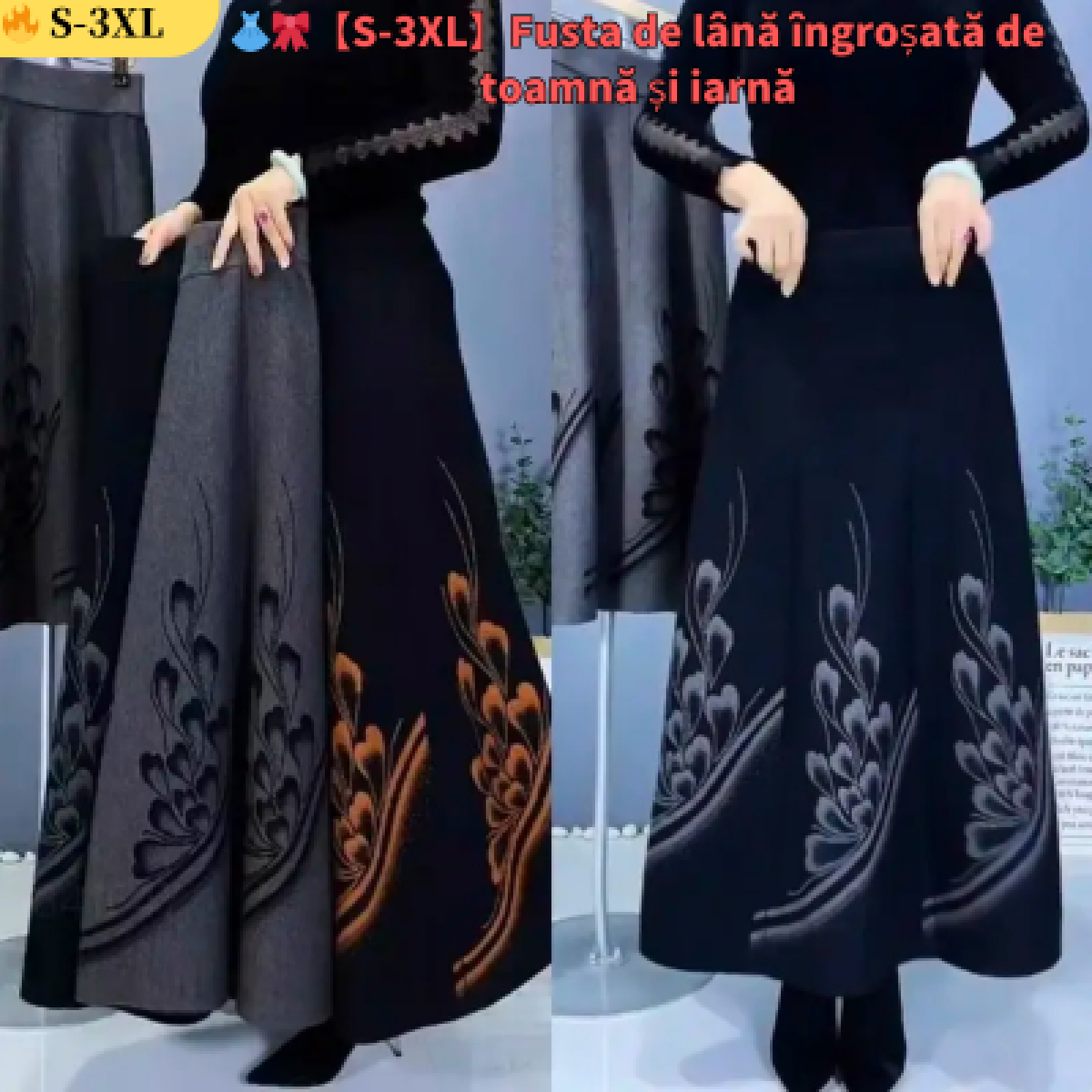 👗🎀【S-3XL】Falda de lana para mujer de otoño e invierno
