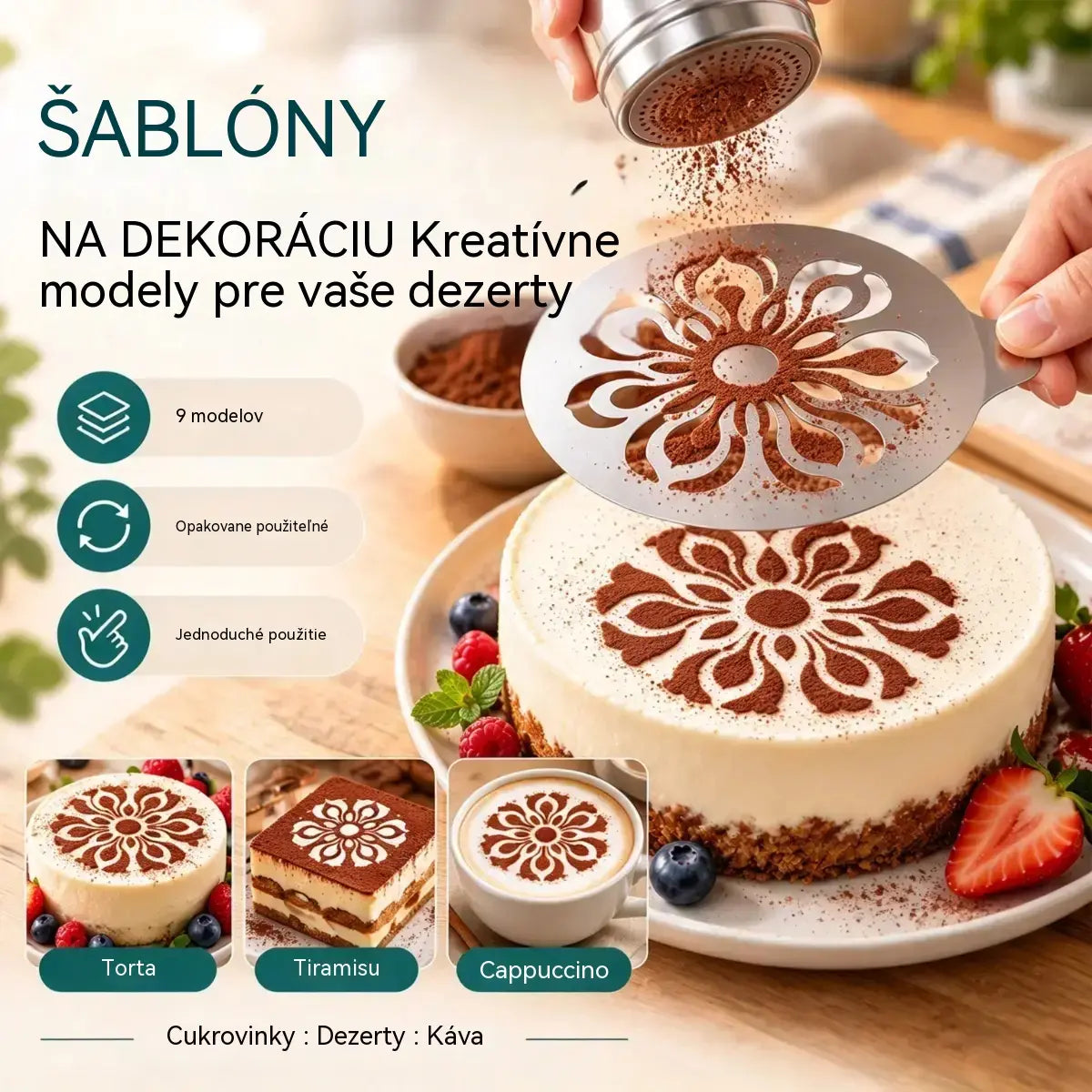 ✨9 položek za 560 Kč☕ Nerezová oceľová forma na kávové latte art