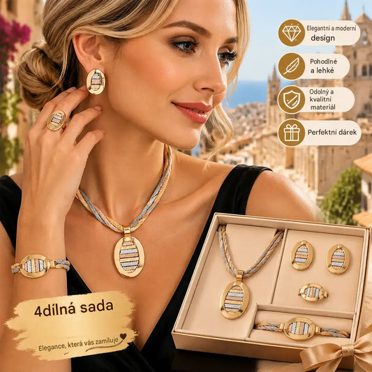 📢📢 SLEVA 50 %! ⏰ Elegantní sada 4 šperků s kamínky