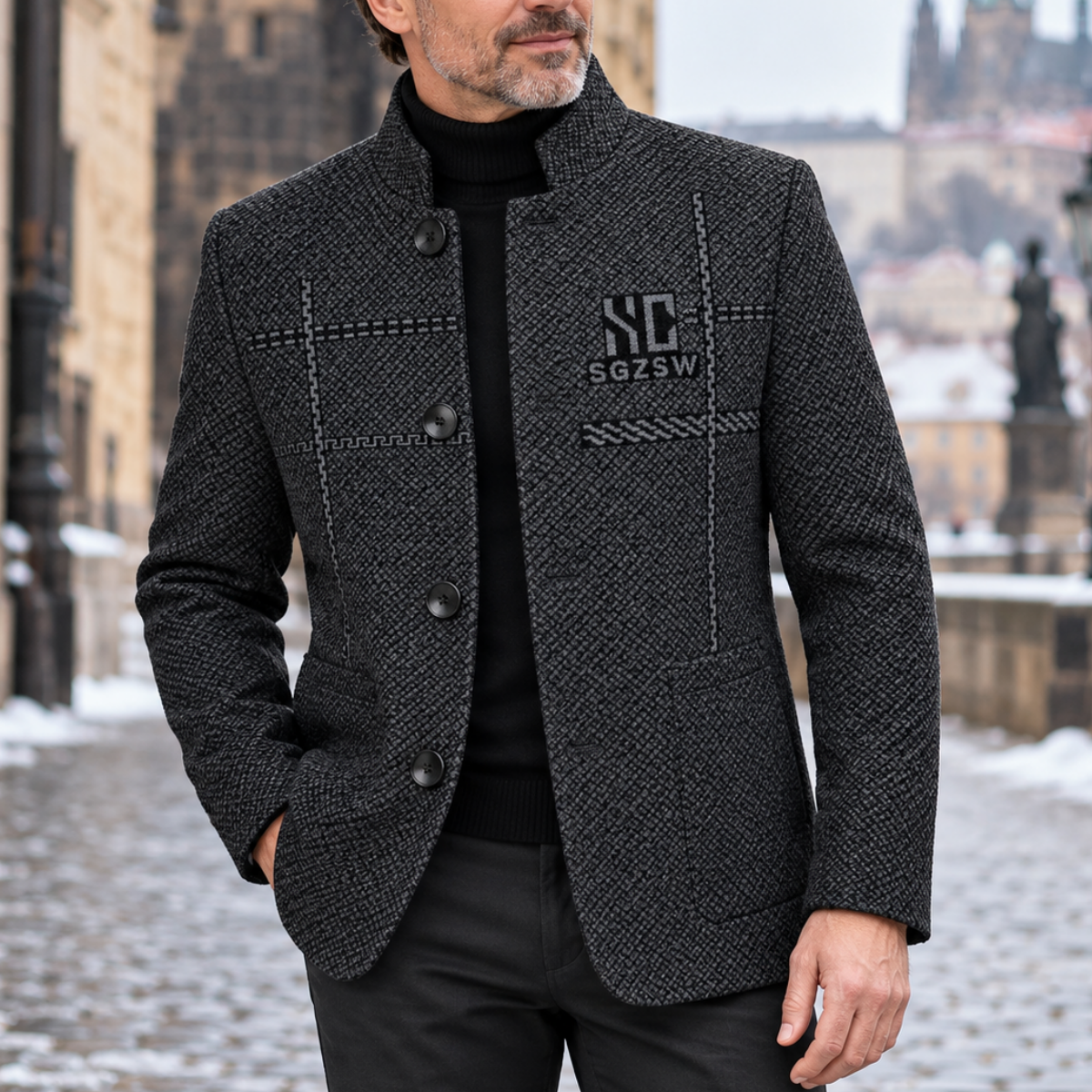 🧥 SLEVA 60%! 🔥 Pánský zimní kabát 3D střihu - hrubý a větruodolný, ideální do chladného počasí venku ❄️✨【40-90kg】