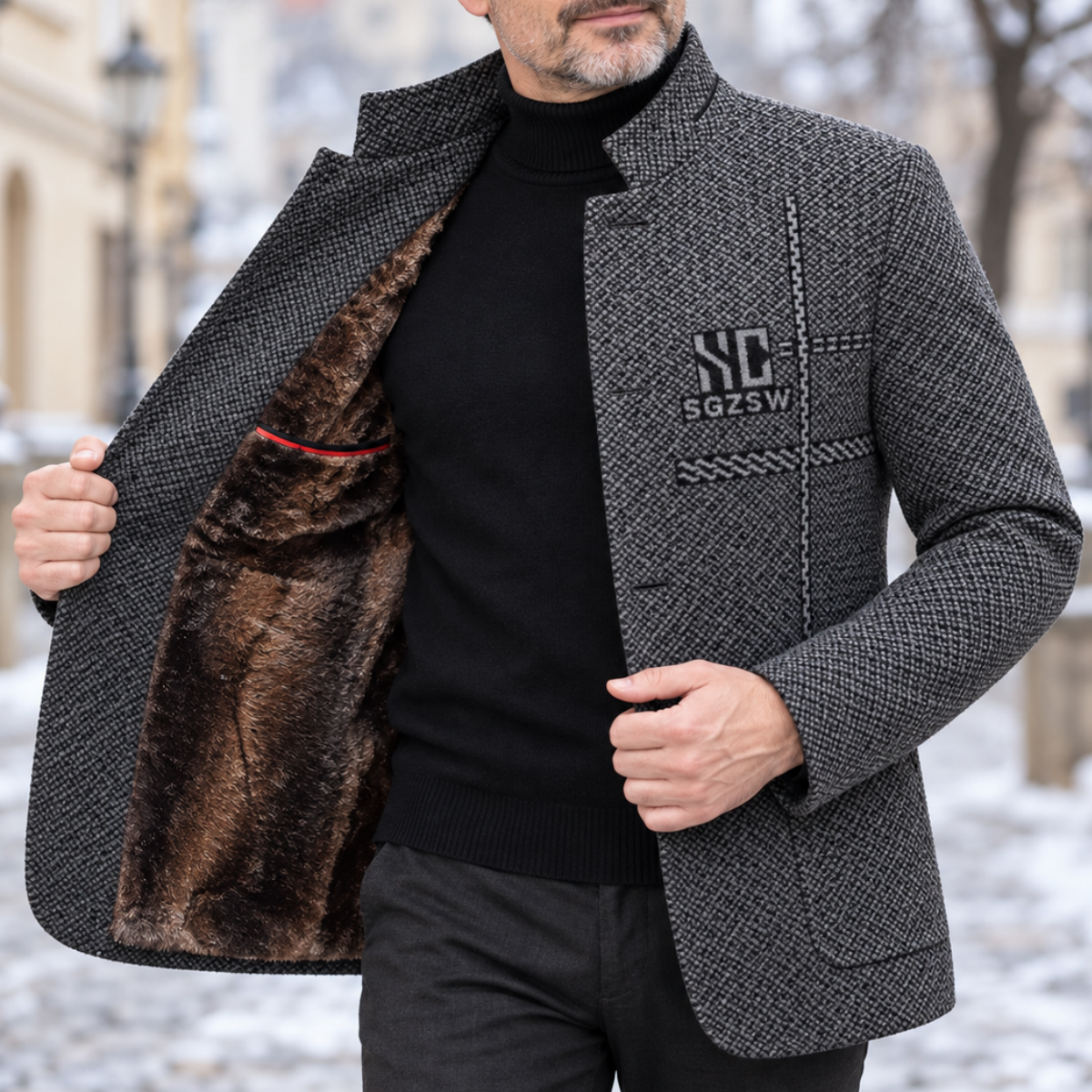 🧥 SLEVA 60%! 🔥 Pánský zimní kabát 3D střihu - hrubý a větruodolný, ideální do chladného počasí venku ❄️✨【40-90kg】