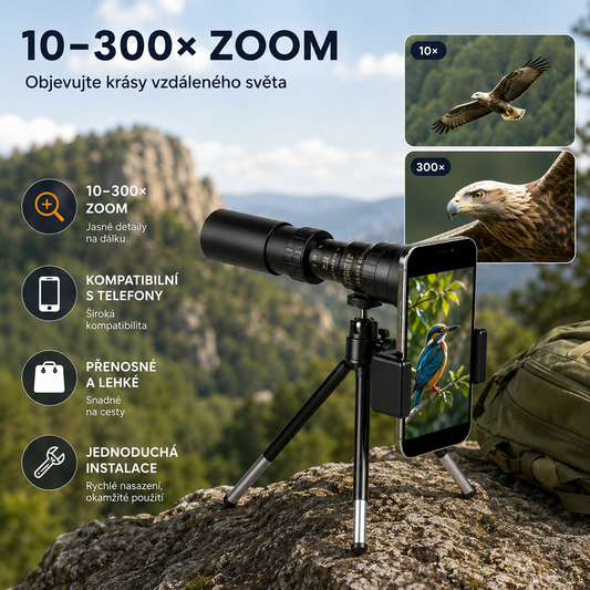 Doprava zdarma 🔥【Sleva na akci】🔥Přenosné monokulární dalekohledy s vysokým rozlišením a 10–300násobným zoomem