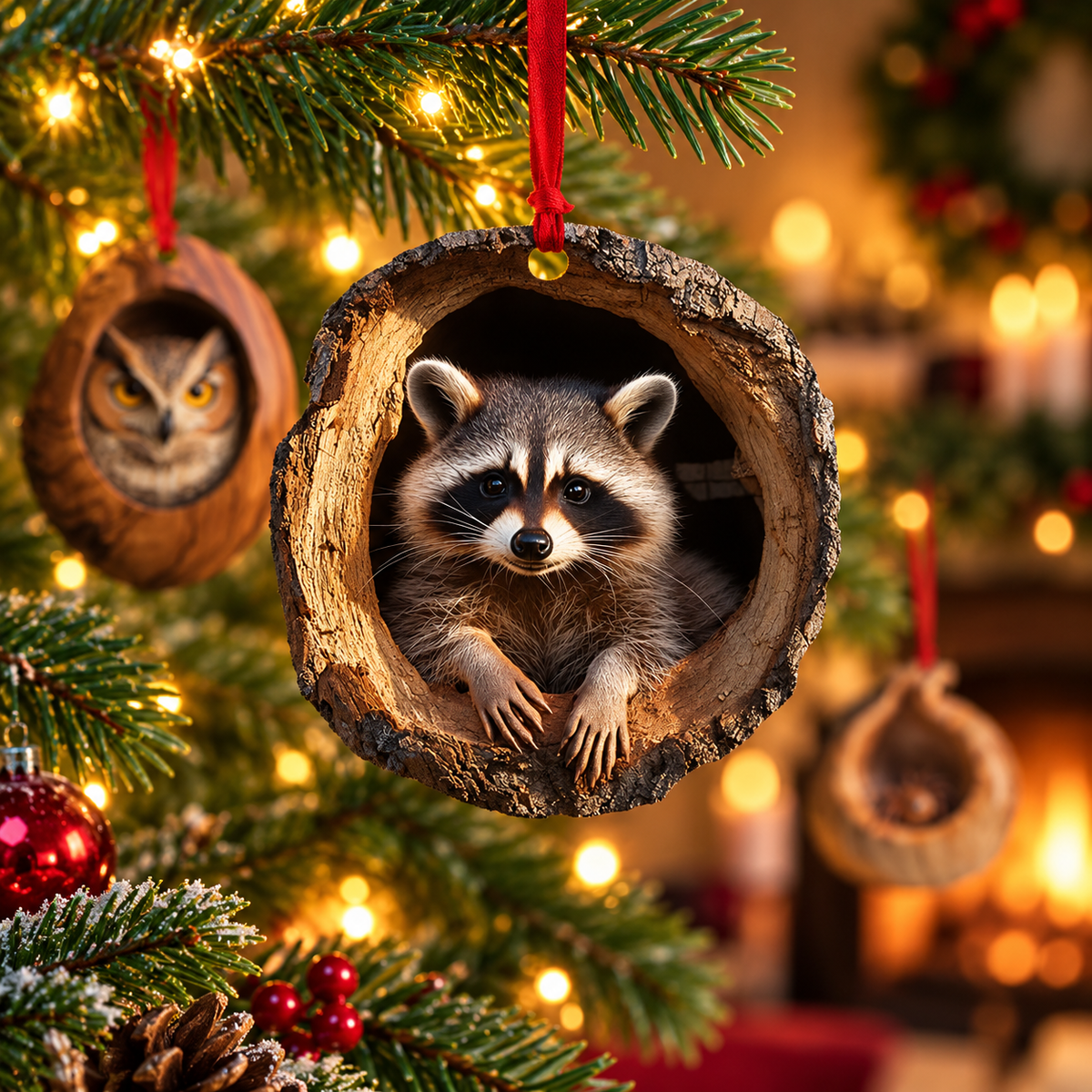 【10 kusů】🎄Vánoční ozdoby na stromeček se zvířátky, závěsné ozdoby na auto se zvířátky