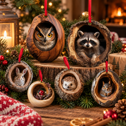【10 kusů】🎄Vánoční ozdoby na stromeček se zvířátky, závěsné ozdoby na auto se zvířátky