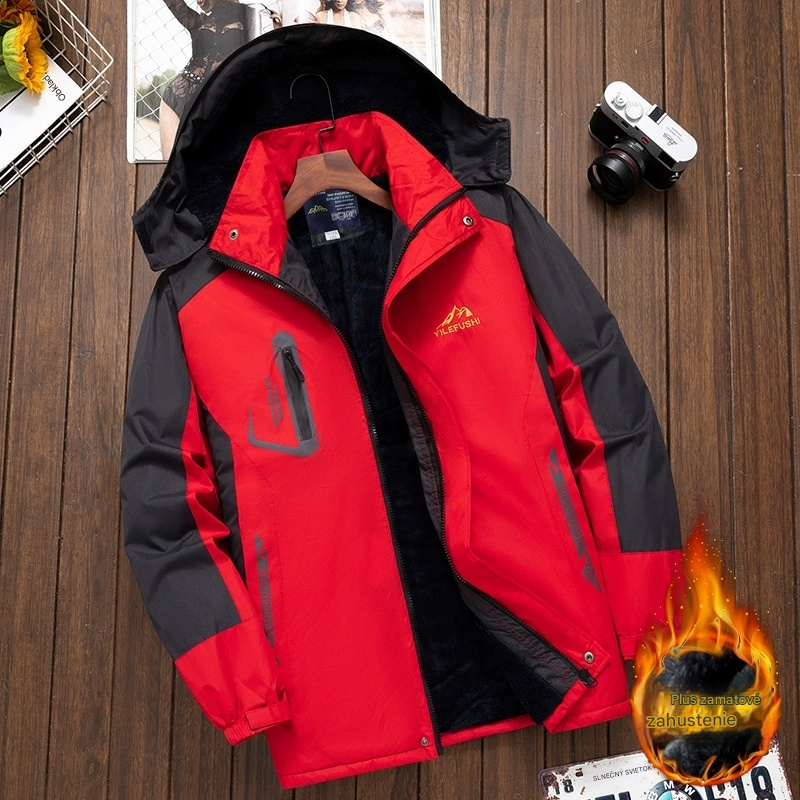 ❄️🧥Pánska zimná bunda s flísovou podšívkou, hrubá, vetruodolná, dažďuodolná a teplá.