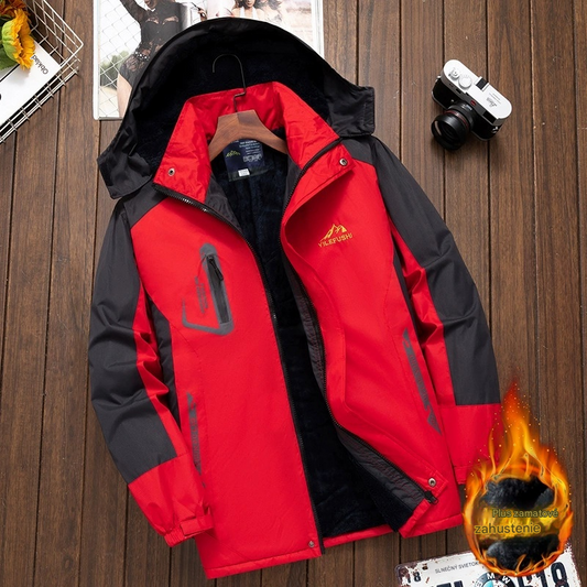 ❄️🧥Pánska zimná bunda s flísovou podšívkou, hrubá, vetruodolná, dažďuodolná a teplá.