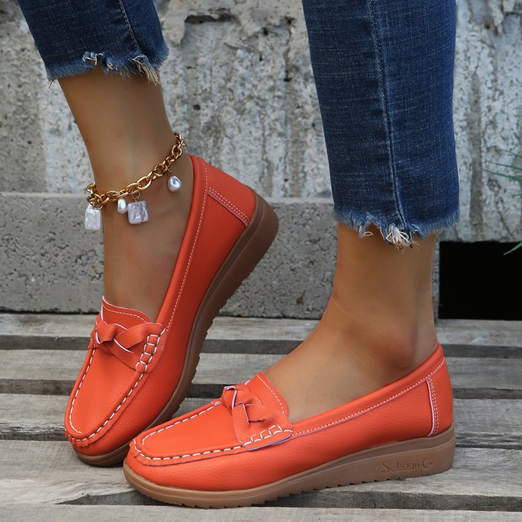 【35-43】Zapatos casuales de mujer de color liso y suela blanda.
