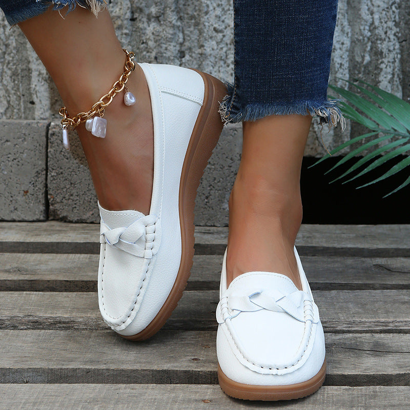 【35-43】Zapatos casuales de mujer de color liso y suela blanda.