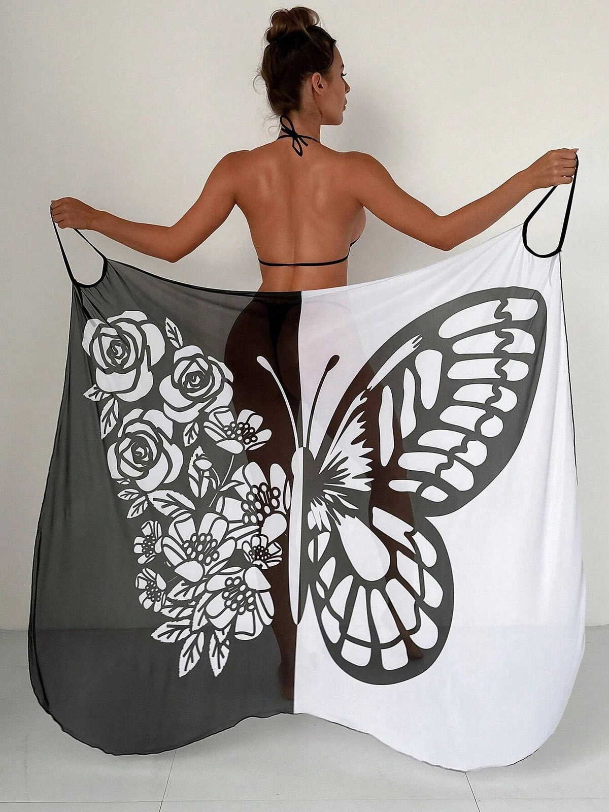 S-XL 🦋🦋 Šatový plážový opalovací krém s potiskem motýlů