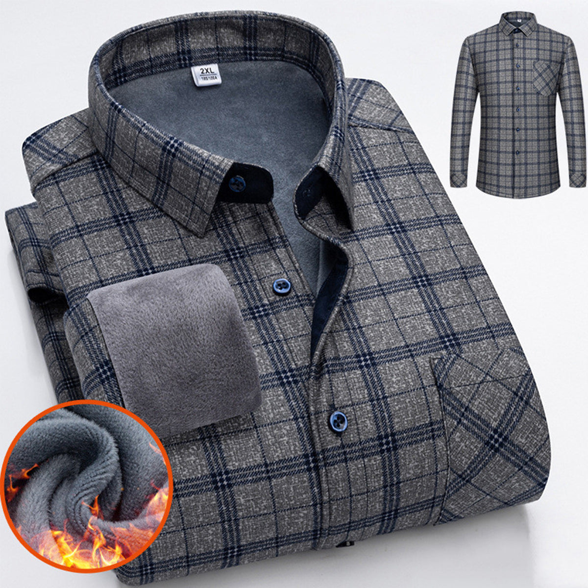 🔥【L-5XL】Jesenska i zimska topla poslovna košulja dugih rukava