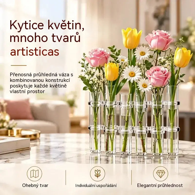 6 kusy 630 Kč 💐Skleněná váza ve stylu zkumavky