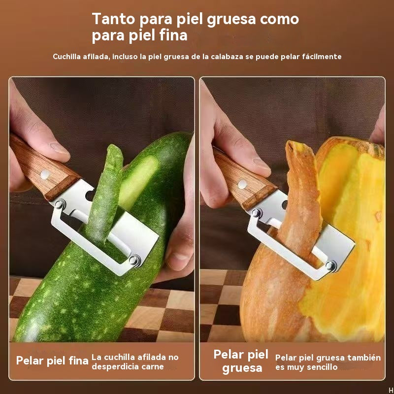 🔥【 ¡Pelador + Abridor de Botellas en Uno!】Pelador de acero inoxidable engrosado para uso en la cocina.