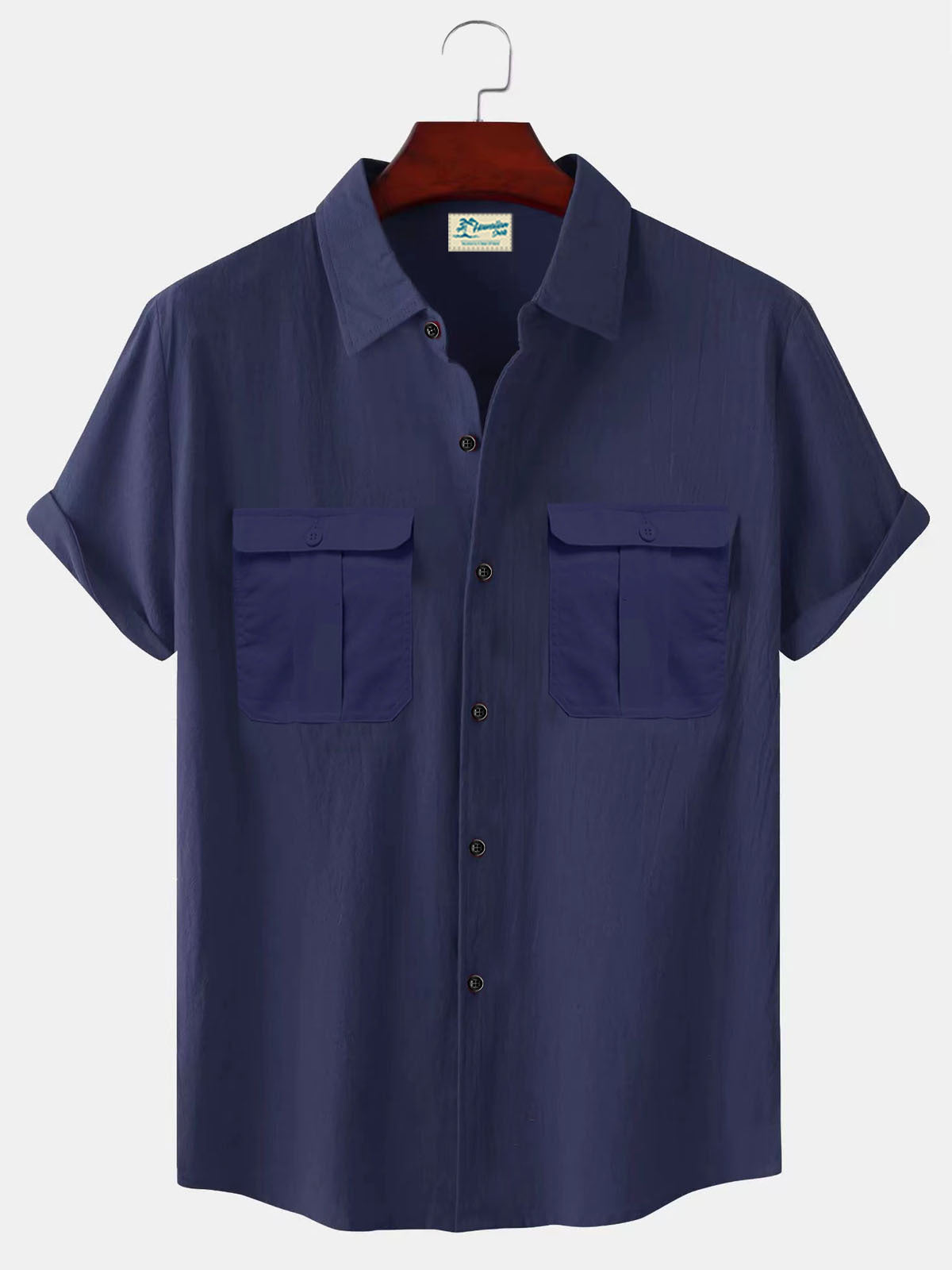 👔【M-5XL】Nová letní pánská jednobarevná lněná košile