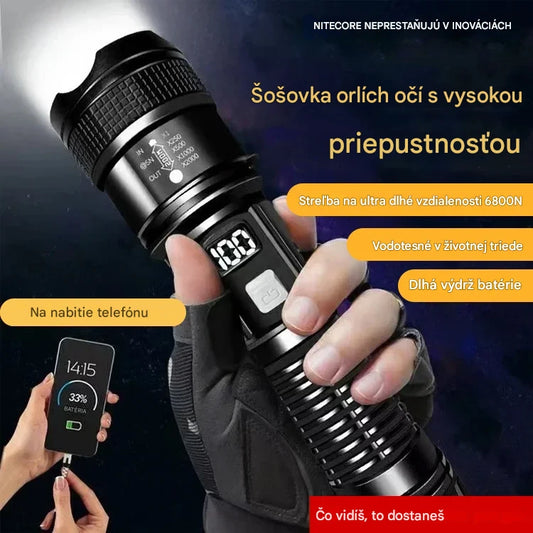 🆕🔦 Nové vonkajšie hliadkovacie svetlo, výkonná baterka s dlhým dosahom