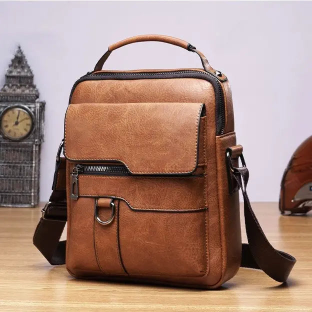 🔥Nova promocija 50% popusta 👜 Moderna in vsakodnevna moška usnjena torba z veliko zmogljivostjo