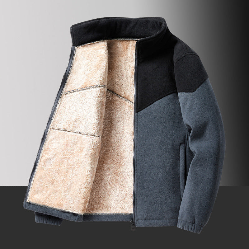 🔥【M-8XL】Chaqueta de invierno para hombre con forro de borrego, cálida y gruesa