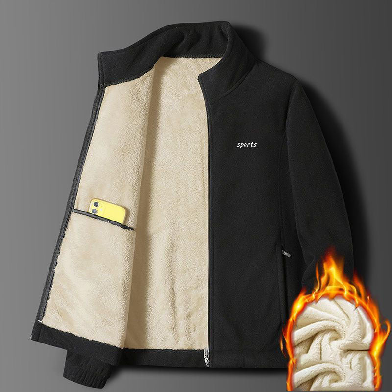 🔥Jesenná a zimná pánska jednofarebná bunda so stojačikom na zips