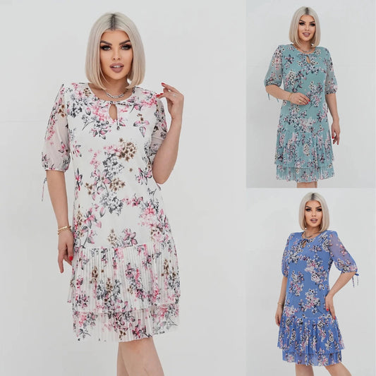 Sleva 50 %💃👗【S–5XL】Dámské elegantní tištěné šaty – Stylové, pohodlné, Doprava zdarma