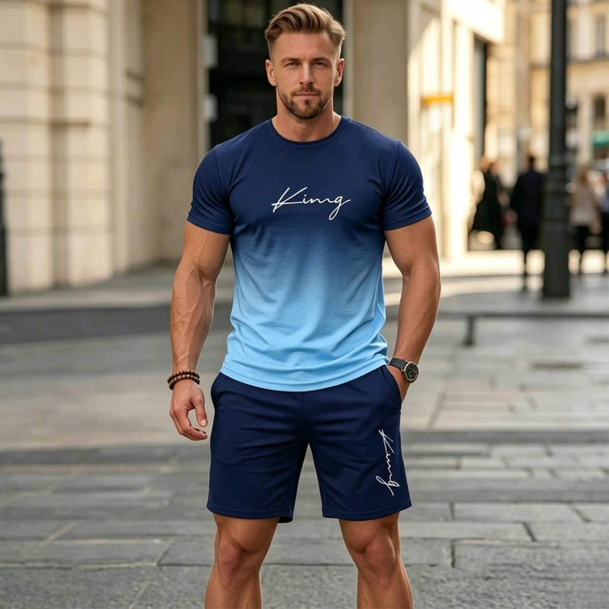 50% sleva na druhou položku✨S-6XL【Platba při dodání】Pánská letní sportovní souprava - pohodlné tričko s krátkým rukávem a kraťasy pro každodenní nošení i doma