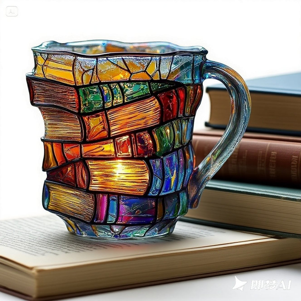 📚 Taza de café pintada en 3D con forma de libro.