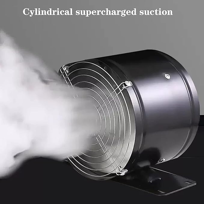 🔥 Okrúhly potrubný odsávací ventilátor, Výkonný okrúhly valcový kuchynský odsávací ventilátor