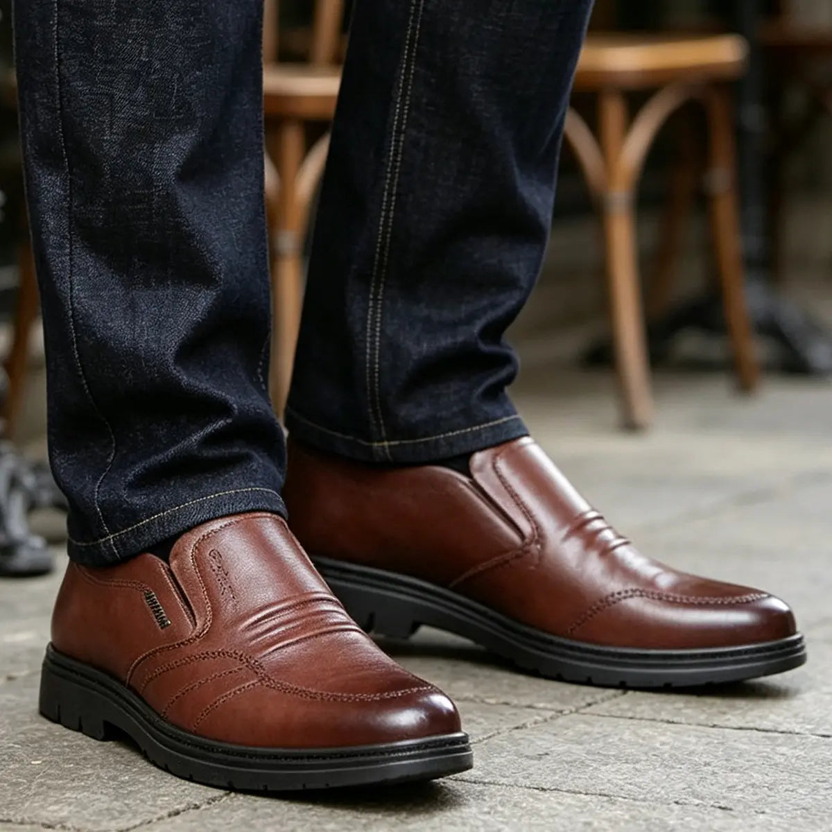🔥👞【39-44】Pánské elegantní kožené boty pro volný čas, měkká podrážka, pohodlné a stylové
