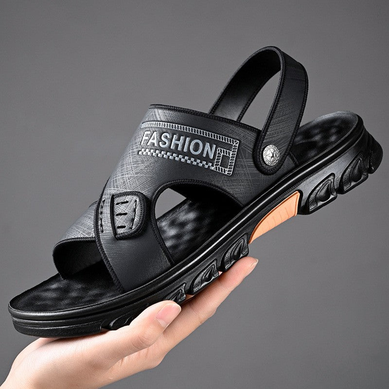 【38-44】Sandale de vară pentru bărbați, din piele, moi, confortabile, casual, sandale de plajă