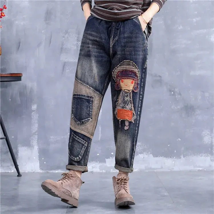 🔥【S-5XL】Módní dámské džíny s elastickým pasem, moderní a pohodlné, k dispozici v mnoha velikostech