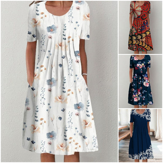 🌸【S-5XL】💗 nové midi šaty so záhradnou potlačou 2025