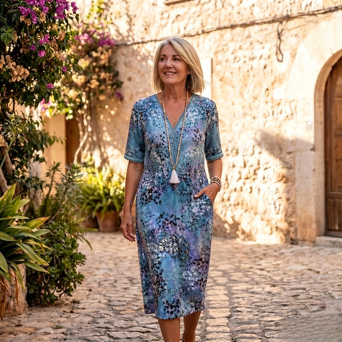 ✨Brezplačna dostava【S-3XL】Lahka in zračna obleka z laskavim krojem