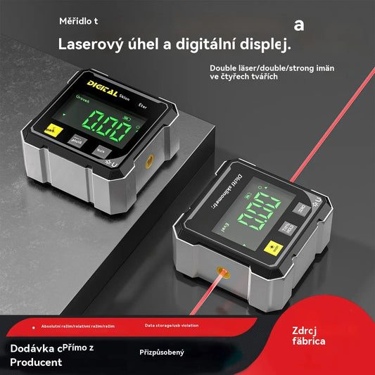 🏗️Profesionální digitální laserová vodováha, LCD displej | Samonivelace | Magnetická základna