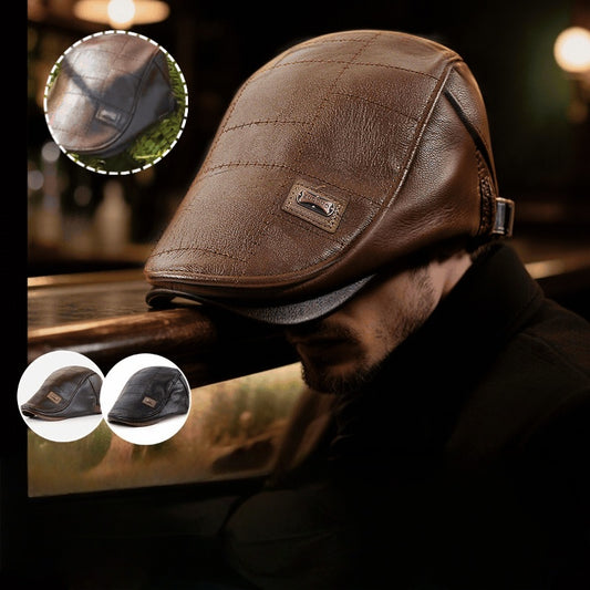 🧢🔥Męski beret skórzany w stylu vintage