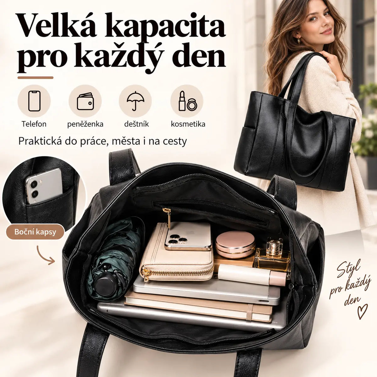 👜 Nová dámská kabelka přes rameno z měkké kůže ✅